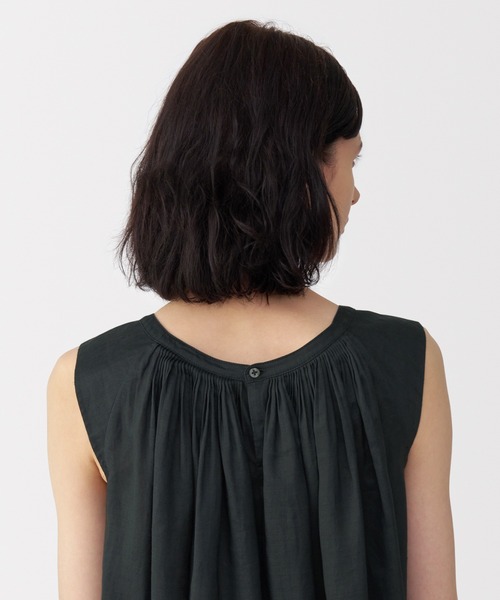 MUJI Labo（ムジラボ）の「〔MUJI Labo〕婦人　ラミーノースリーブタックワンピース（ワンピース・レディース・イエロー系/ブラック・M/S/XL/L）」の7枚目の写真