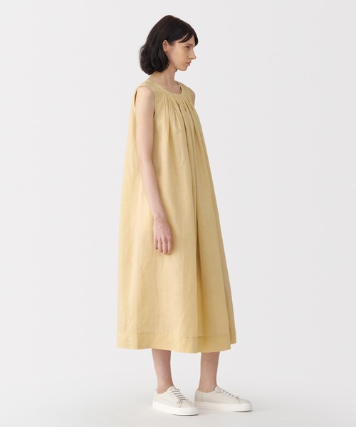 MUJI Labo（ムジラボ）の「〔MUJI Labo〕婦人　ラミーノースリーブタックワンピース（ワンピース・レディース・イエロー系/ブラック・M/S/XL/L）」の11枚目の写真