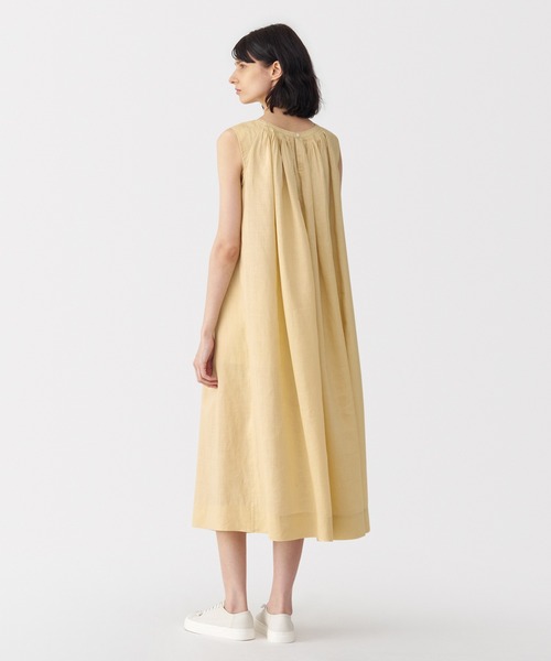 MUJI Labo（ムジラボ）の「〔MUJI Labo〕婦人　ラミーノースリーブタックワンピース（ワンピース・レディース・イエロー系/ブラック・M/S/XL/L）」の12枚目の写真