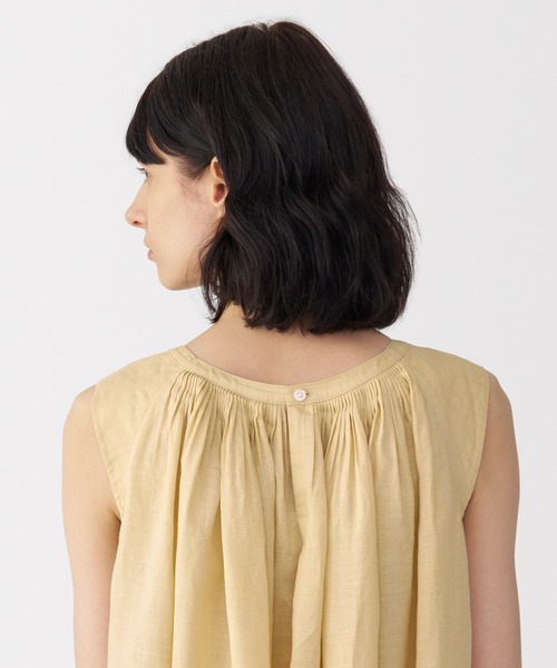 MUJI Labo（ムジラボ）の「〔MUJI Labo〕婦人　ラミーノースリーブタックワンピース（ワンピース・レディース・イエロー系/ブラック・M/S/XL/L）」の14枚目の写真
