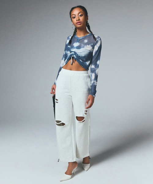X-girl(エックスガール)の「DRAWSTRING MESH TOP(Tシャツ/カットソー・レディース・ブラック/ブルー・S/M)」の10枚目の写真