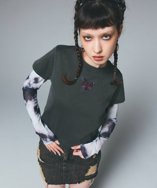 セール】DRAWSTRING MESH TOP（Tシャツ/カットソー）｜X-girl