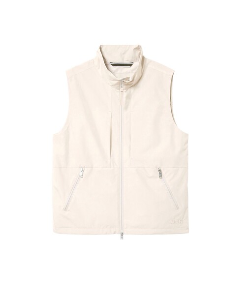 AIGLE（エーグル）の「GORE-TEX ゴアテックスウインドストッパー(R) 防風 撥水 透湿 スリーブレスベスト（ベスト・メンズ・オフホワイト/ダークブルー・L/S/M）」の11枚目の写真