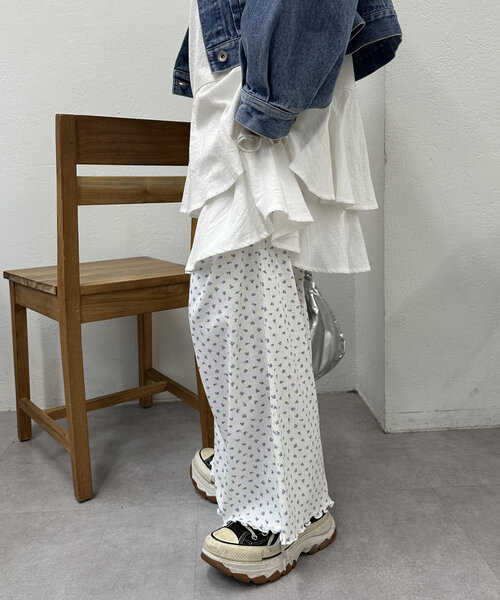w closet（ダブルクローゼット）の「【２色展開】フラワーロングパンツ（その他パンツ・レディース・ホワイト系その他2/ホワイト系その他・FREE）」の17枚目の写真