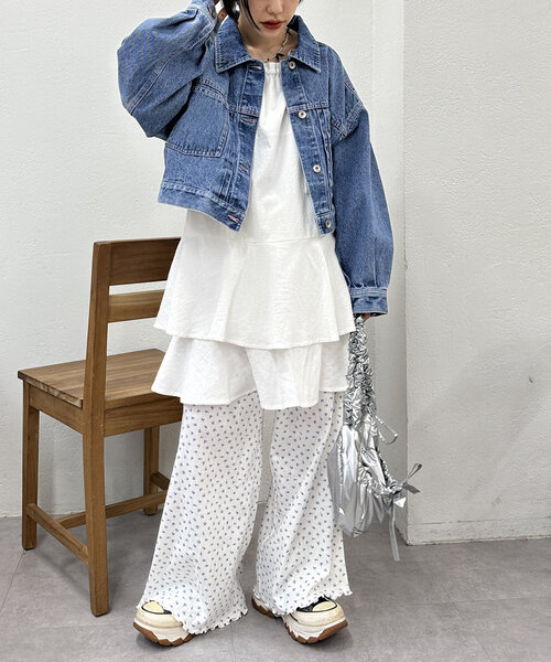 w closet（ダブルクローゼット）の「【２色展開】フラワーロングパンツ（その他パンツ・レディース・ホワイト系その他2/ホワイト系その他・FREE）」の21枚目の写真