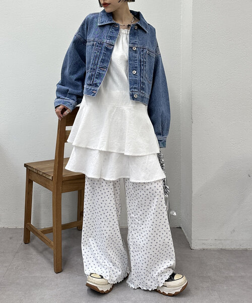 w closet（ダブルクローゼット）の「【２色展開】フラワーロングパンツ（その他パンツ・レディース・ホワイト系その他2/ホワイト系その他・FREE）」の22枚目の写真