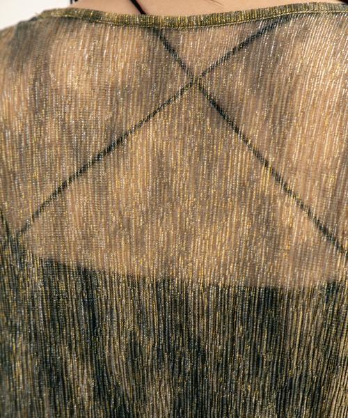 MILLION CARATS（ミリオンカラッツ）の「華やかさを纏う！大人の余裕を感じるシアー×ラメのニュアンストップス（シャツ/ブラウス・レディース・ブラック/グリーン/ブラウン/ベージュ・FREE）」の18枚目の写真