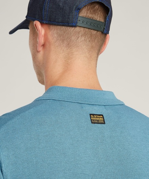 G-STAR（ジースター）の「KNITTED POLO/ワンポイントリネンニットポロ（ポロシャツ・メンズ・ブルー系その他・LARGE/MEDIUM/SMALL/X-LARGE/X-SMALL）」の6枚目の写真
