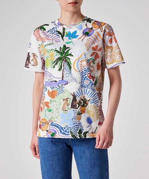 ウィメンズ オールオーバー プリント 半袖Tシャツ / 155424 232V