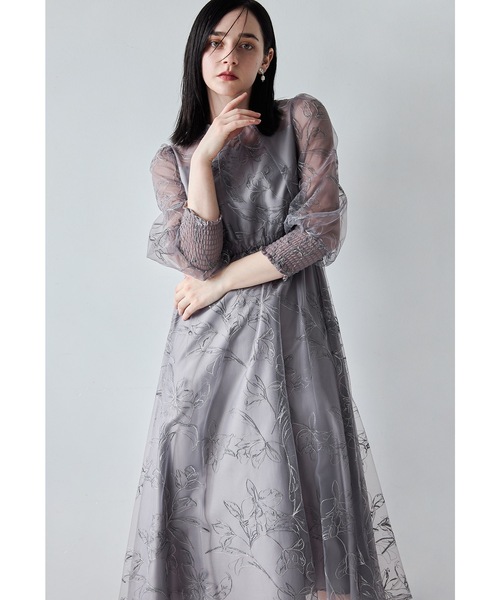 ラメエンブロイダリーシアードレス 結婚式 二次会 成人式 同窓会