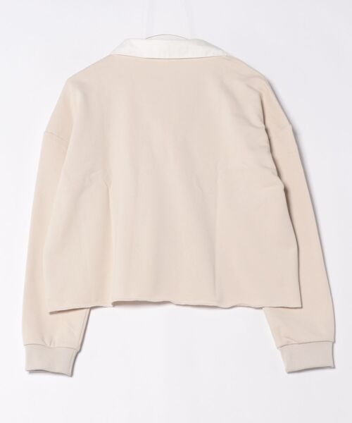 mysty woman(ミスティウーマン)の「ミニ裏毛ラガーシャツ 327833(ポロシャツ・レディース・アイボリー/ブラック/グレイッシュベージュ・FREE)」の21枚目の写真