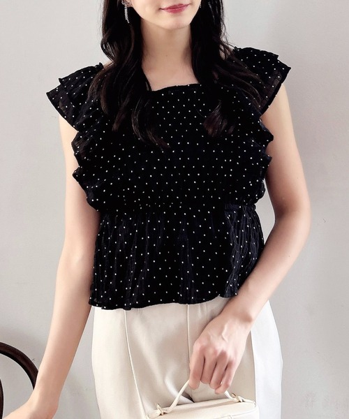 INGNI（イング）の「フリルペプラムブラウス（シャツ/ブラウス・レディース・オフホワイト/ピンク/ブラック系3/ホワイト系6/ブラック系/ブラウン系その他2・M）」の10枚目の写真