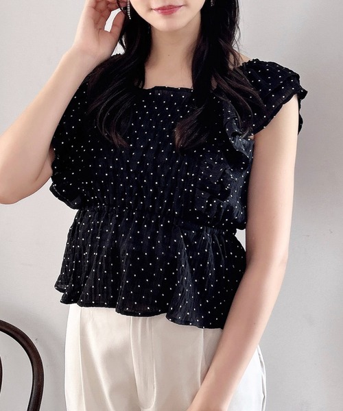 INGNI（イング）の「フリルペプラムブラウス（シャツ/ブラウス・レディース・オフホワイト/ピンク/ブラック系3/ホワイト系6/ブラック系/ブラウン系その他2・M）」の11枚目の写真