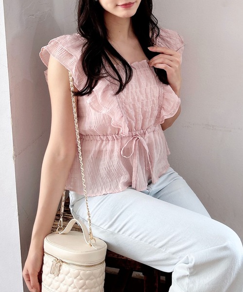 INGNI（イング）の「フリルペプラムブラウス（シャツ/ブラウス・レディース・オフホワイト/ピンク/ブラック系3/ホワイト系6/ブラック系/ブラウン系その他2・M）」の15枚目の写真