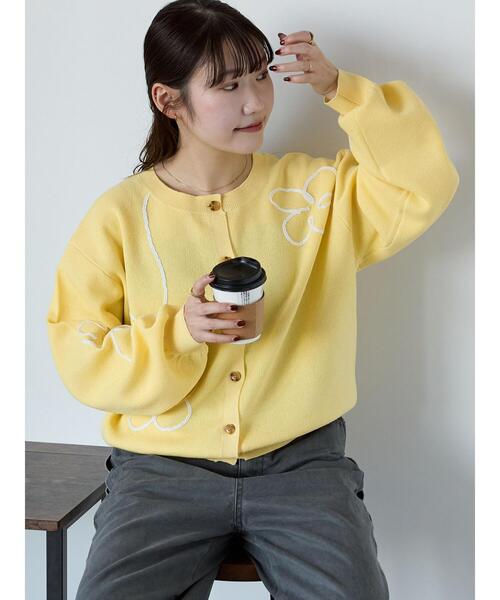 ehka sopo（エヘカソポ）の「コード花刺繍カーディガン（カーディガン/ボレロ・レディース・オフホワイト/イエロー/サックスブルー/モカ・F）」の6枚目の写真