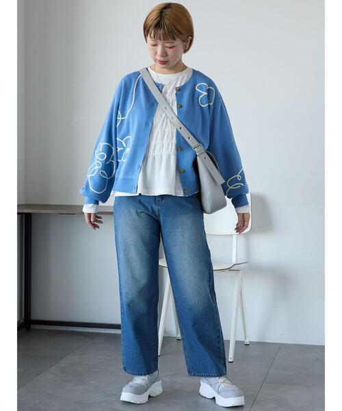 ehka sopo（エヘカソポ）の「コード花刺繍カーディガン（カーディガン/ボレロ・レディース・オフホワイト/イエロー/サックスブルー/モカ・F）」の18枚目の写真