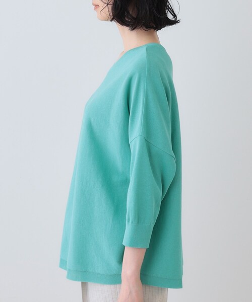 INDIVI（インディヴィ）の「【洗える】コットンリネン ドルマンニット（ニット/セーター・レディース・ナチュラル/ブラック/グリーン/ホワイト・38/34/15 /13/05）」の21枚目の写真