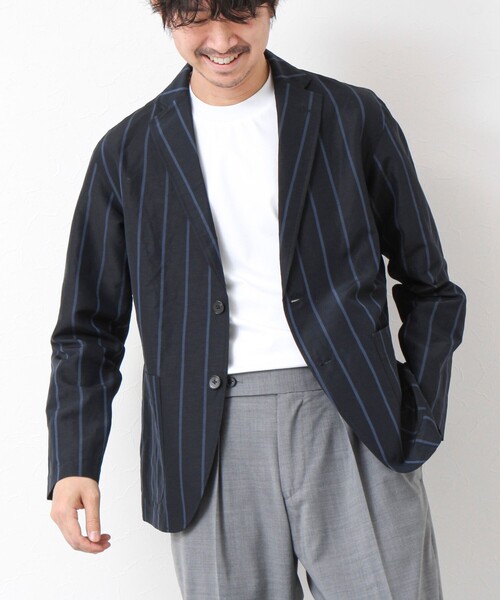 NOLLEY’S(ノーリーズ)の「キュプラリネン イージージャケット 25SS(テーラードジャケット・メンズ・ネイビー/ベージュ系その他・S/M/L/XL)」の8枚目の写真