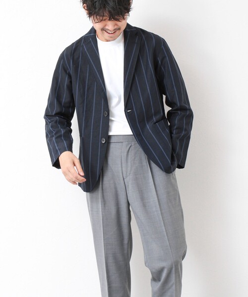 NOLLEY’S(ノーリーズ)の「キュプラリネン イージージャケット 25SS(テーラードジャケット・メンズ・ネイビー/ベージュ系その他・S/M/L/XL)」の12枚目の写真