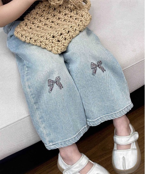 aimoha（アイモハ）の「【aimoha-KIDS-】リボン刺繍デニムパンツ（デニムパンツ・キッズ・ブルー・90/100/110/120/130）」の10枚目の写真