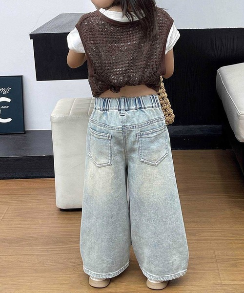 aimoha（アイモハ）の「【aimoha-KIDS-】リボン刺繍デニムパンツ（デニムパンツ・キッズ・ブルー・90/100/110/120/130）」の5枚目の写真