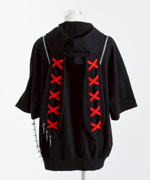 【REFLEM/レフレム】うさ耳ZIP半袖パーカー REFLEM うさ耳半袖パーカー
