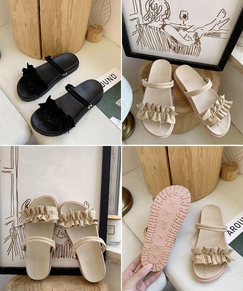 Miniministore(ミニミニストア)の「2WAY厚底サンダル フリルサンダル美脚(サンダル・レディース・ベージュ/ブラック・24.5cm/24.0cm/23.5cm/23.0cm/22.5cm)」の22枚目の写真