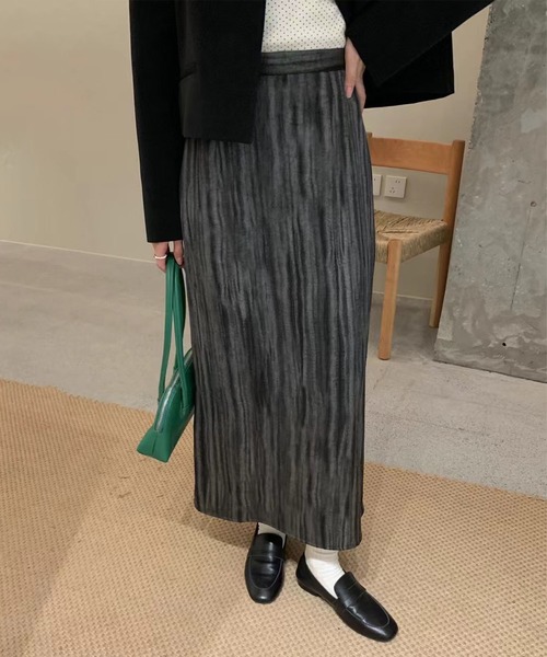aimoha(アイモハ)の「シンプルストレートロングスカート(スカート・レディース・ベージュ/ダークグレー・SMALL/MEDIUM)」の1枚目の写真