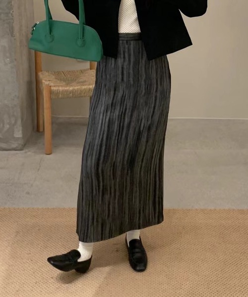 aimoha(アイモハ)の「シンプルストレートロングスカート(スカート・レディース・ベージュ/ダークグレー・SMALL/MEDIUM)」の6枚目の写真