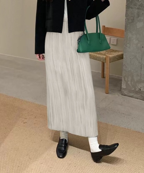 aimoha(アイモハ)の「シンプルストレートロングスカート(スカート・レディース・ベージュ/ダークグレー・SMALL/MEDIUM)」の4枚目の写真