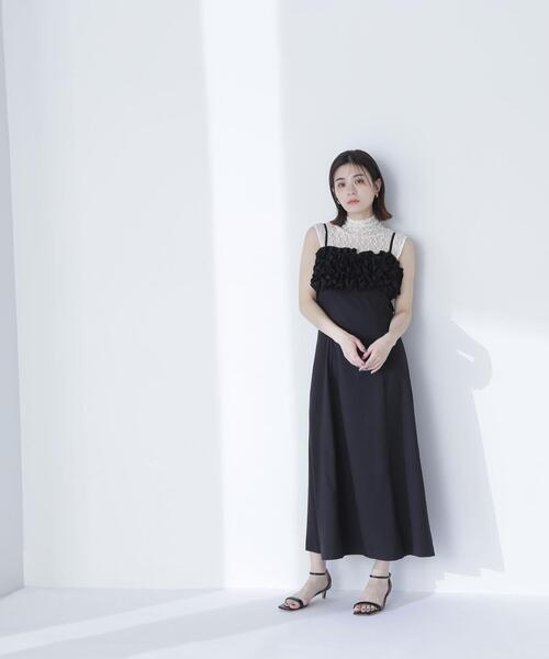 NATURAL BEAUTY BASIC(ナチュラルビューティーベーシック)の「◇フロントフリルキャミワンピース(ワンピース・レディース・ライトグリーン/ブラック・MEDIUM/P/S)」の8枚目の写真