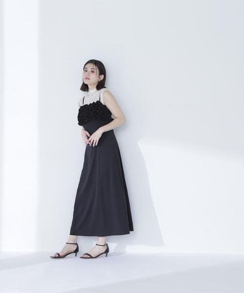 NATURAL BEAUTY BASIC(ナチュラルビューティーベーシック)の「◇フロントフリルキャミワンピース(ワンピース・レディース・ライトグリーン/ブラック・MEDIUM/P/S)」の10枚目の写真