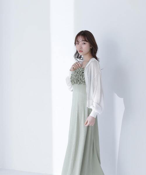 NATURAL BEAUTY BASIC(ナチュラルビューティーベーシック)の「◇フロントフリルキャミワンピース(ワンピース・レディース・ライトグリーン/ブラック・MEDIUM/P/S)」の17枚目の写真