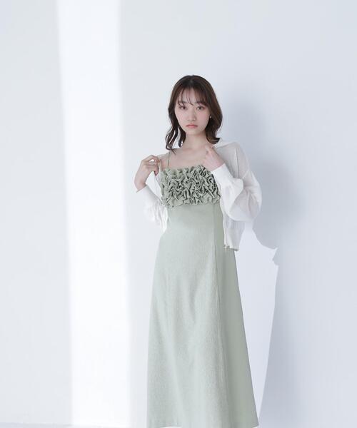 NATURAL BEAUTY BASIC(ナチュラルビューティーベーシック)の「◇フロントフリルキャミワンピース(ワンピース・レディース・ライトグリーン/ブラック・MEDIUM/P/S)」の19枚目の写真