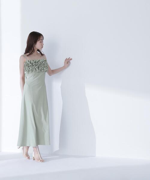 NATURAL BEAUTY BASIC(ナチュラルビューティーベーシック)の「◇フロントフリルキャミワンピース(ワンピース・レディース・ライトグリーン/ブラック・MEDIUM/P/S)」の20枚目の写真