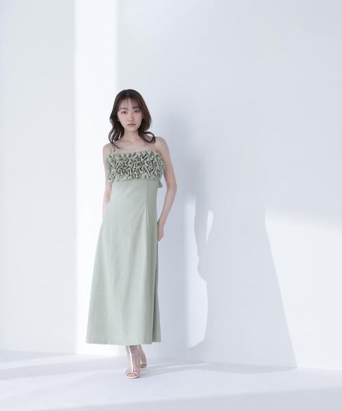 NATURAL BEAUTY BASIC(ナチュラルビューティーベーシック)の「◇フロントフリルキャミワンピース(ワンピース・レディース・ライトグリーン/ブラック・MEDIUM/P/S)」の22枚目の写真