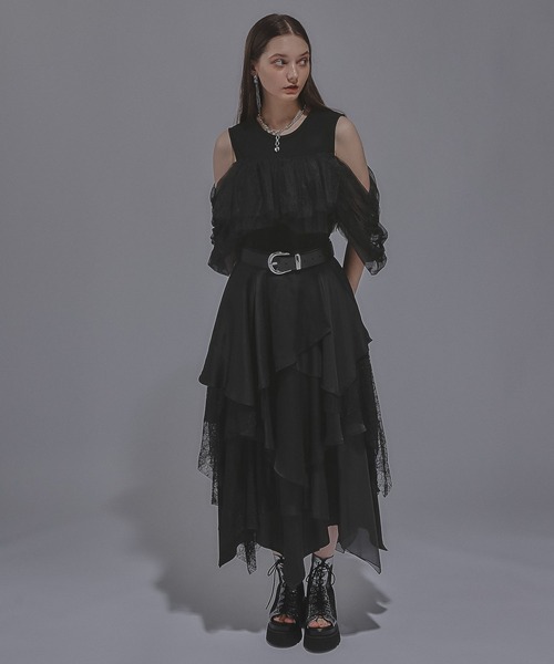 HARE(ハレ)の「オフショルデザインノースリーブトップス(HARE)(Tシャツ/カットソー・レディース・ブラック/ネイビー・FREE)」の5枚目の写真