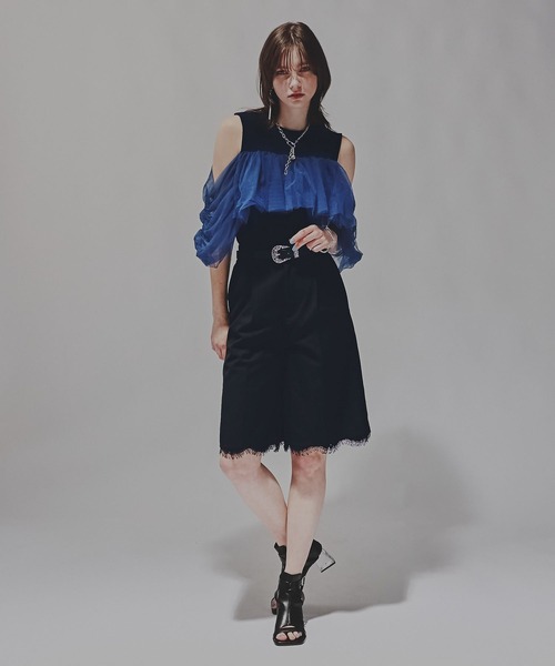 HARE(ハレ)の「オフショルデザインノースリーブトップス(HARE)(Tシャツ/カットソー・レディース・ブラック/ネイビー・FREE)」の6枚目の写真