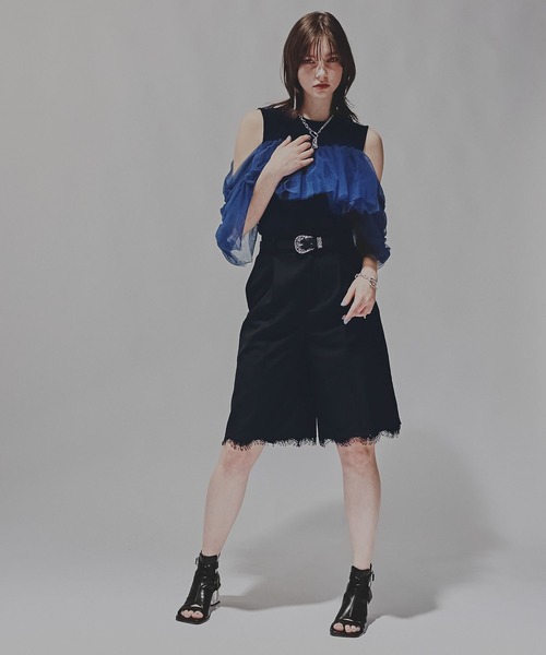 HARE(ハレ)の「オフショルデザインノースリーブトップス(HARE)(Tシャツ/カットソー・レディース・ブラック/ネイビー・FREE)」の7枚目の写真