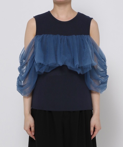 HARE(ハレ)の「オフショルデザインノースリーブトップス(HARE)(Tシャツ/カットソー・レディース・ブラック/ネイビー・FREE)」の17枚目の写真