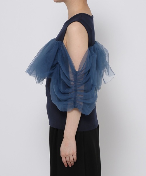 HARE(ハレ)の「オフショルデザインノースリーブトップス(HARE)(Tシャツ/カットソー・レディース・ブラック/ネイビー・FREE)」の18枚目の写真