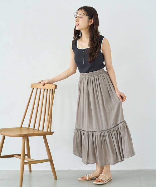 mil(ミル)の「前後2way バイカラー ニットタンクトップ(ニット/セーター・レディース・テラコッタ/ベージュ/チャコールグレー・ONE SIZE)」の5枚目の写真