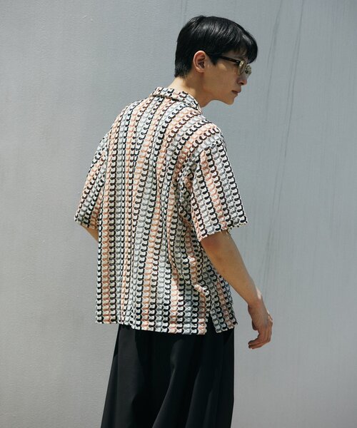【Aelfric Eden】 レース チェック柄 半袖シャツ *送料無料* Aelfric Eden エルフリック エデン 半袖シャツ 半袖 花柄 シャツ