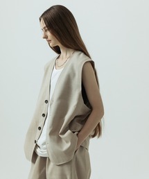 SLICK | 【SLICK/スリック】Linen-Like Canvas Vest / リネンライクキャンバスベスト / セットアップ対応/ テック素材(ベスト)