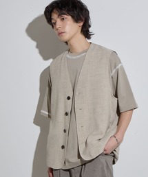 【SLICK/スリック】Linen-Like Canvas Vest / リネンライクキャンバスベスト / セットアップ対応/ テック素材