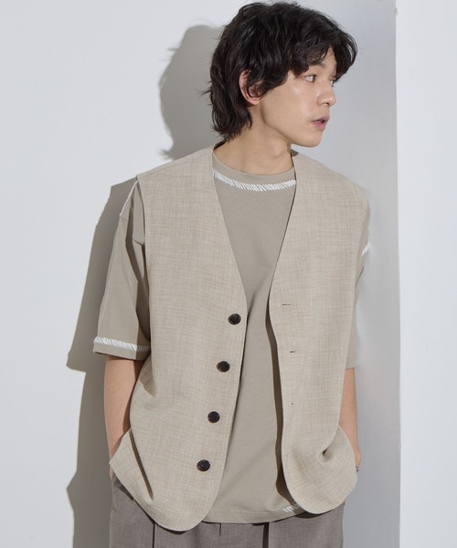 SLICK（スリック）の「【SLICK/スリック】Reflax Canvas Vest / リフラックスキャンバスベスト/ セットアップ対応/ テック素材（ベスト・メンズ・チャコールグレー/ブラック/グレイッシュベージュ・1/2/3）」の22枚目の写真