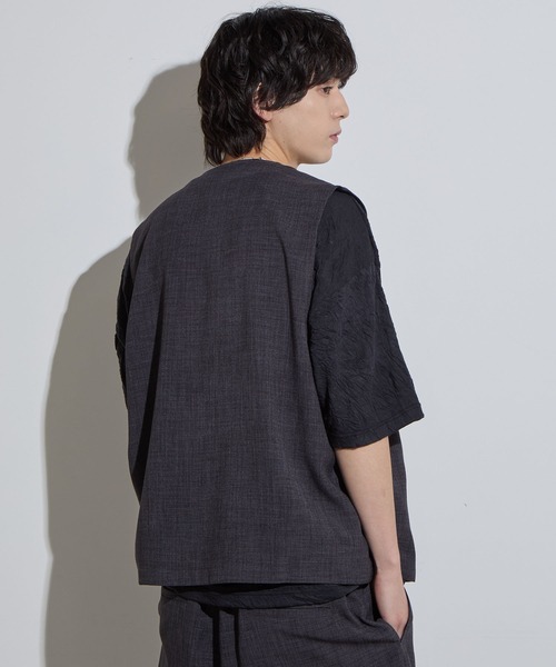 SLICK（スリック）の「【SLICK/スリック】Reflax Canvas Vest / リフラックスキャンバスベスト/ セットアップ対応/ テック素材（ベスト・メンズ・チャコールグレー/ブラック/グレイッシュベージュ・1/2/3）」の14枚目の写真