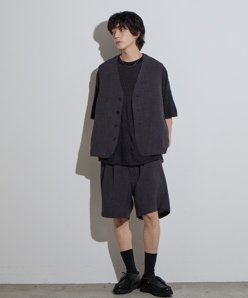 SLICK（スリック）の「【SLICK/スリック】Reflax Canvas Vest / リフラックスキャンバスベスト/ セットアップ対応/ テック素材（ベスト・メンズ・チャコールグレー/ブラック/グレイッシュベージュ・1/2/3）」の15枚目の写真