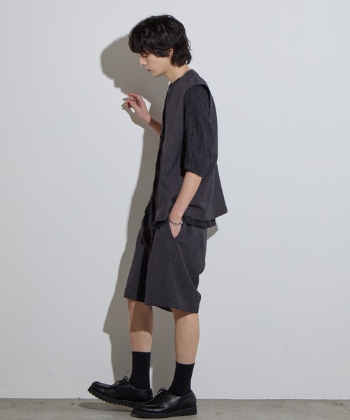 SLICK（スリック）の「【SLICK/スリック】Reflax Canvas Vest / リフラックスキャンバスベスト/ セットアップ対応/ テック素材（ベスト・メンズ・チャコールグレー/ブラック/グレイッシュベージュ・1/2/3）」の16枚目の写真