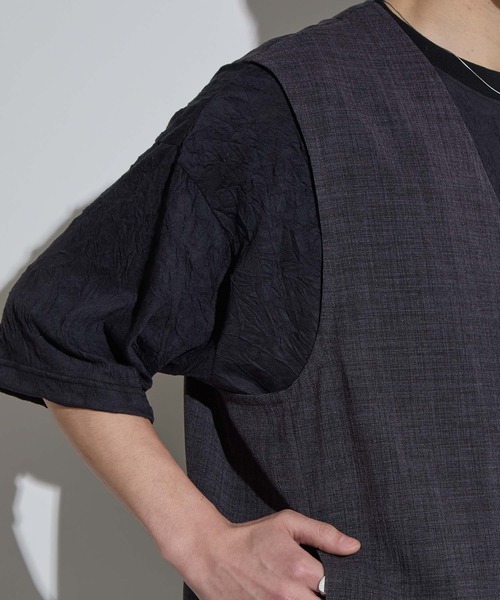 SLICK（スリック）の「【SLICK/スリック】Reflax Canvas Vest / リフラックスキャンバスベスト/ セットアップ対応/ テック素材（ベスト・メンズ・チャコールグレー/ブラック/グレイッシュベージュ・1/2/3）」の19枚目の写真